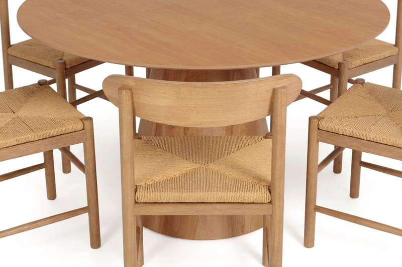 Siena Matgrupp runt 150 cm Ek med 6 Malte Matstolar - Möbler - Matplats - Matgrupp & matbord med stolar