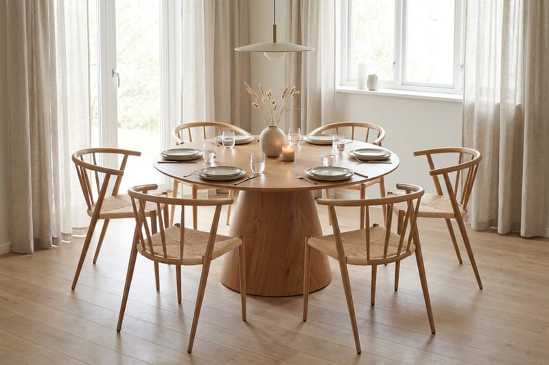 Siena Matgrupp runt 150 cm Ek med 6 Winston Matstolar - Ek - Möbler - Matplats - Matgrupp & matbord med stolar