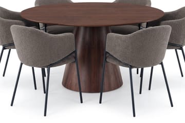 Siena Matgrupp runt 150 cm med 6 Filip Matstolar - Valnöt - Möbler - Matplats - Matgrupp & matbord med stolar