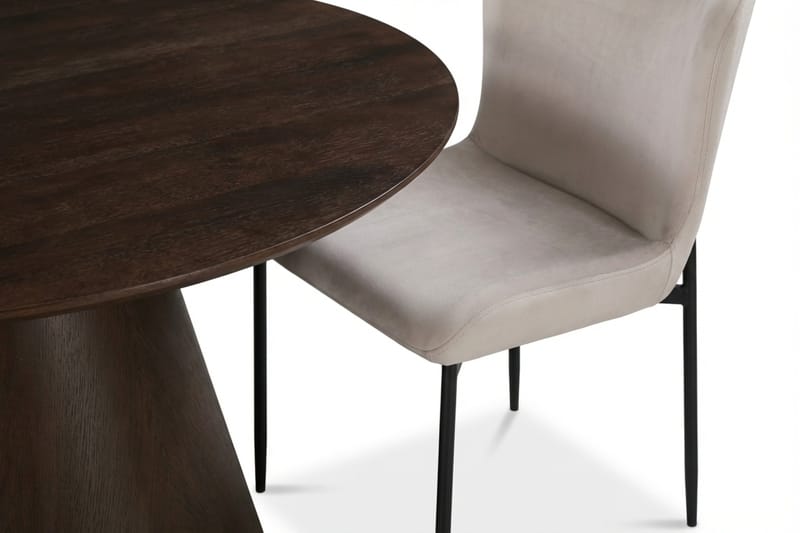 Siena Matgrupp runt 150 cm Rökt Ek med 6 Elsie Matstolar - Rökt ek/Beige - Möbler - Matplats - Matgrupp & matbord med stolar