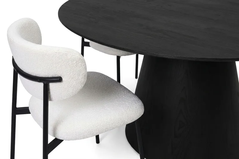 Siena Matgrupp runt 150 cm Svart med 6 Lucy Matstolar - Svart - Möbler - Matplats - Matgrupp & matbord med stolar