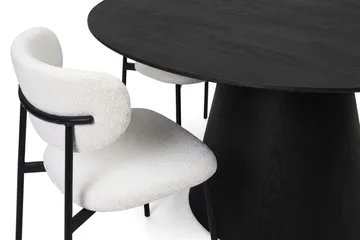 Siena Matgrupp runt 150 cm Svart med 6 Lucy Matstolar - Svartlaserad ek - Möbler - Matplats - Matgrupp & matbord med stolar