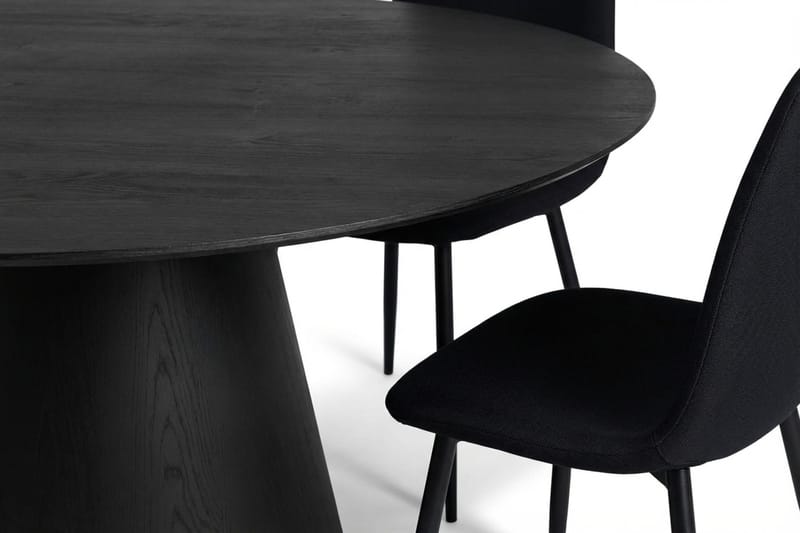 Siena Matgrupp runt 150 cm Svart med 6 Nibe Matstolar - Svart - Möbler - Matplats - Matgrupp & matbord med stolar