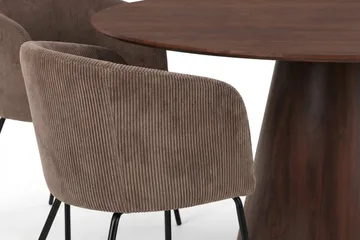 Siena Matgrupp runt 150 cm Valnöt med 6 Berit Matstolar - Valnöt - Möbler - Matplats - Matgrupp & matbord med stolar