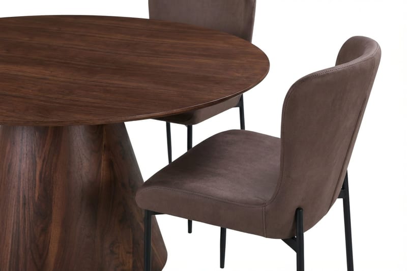 Siena Matgrupp runt 150 cm Valnöt med 6 Elsie Matstolar - Valnöt/Brun - Möbler - Matplats - Matgrupp & matbord med stolar