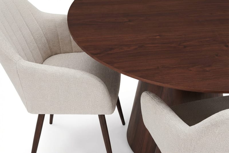 Siena Matgrupp runt 150 cm Valnöt med 6 Filippa Matstolar - Valnöt - Möbler - Matplats - Matgrupp & matbord med stolar