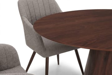 Siena Matgrupp runt 150 cm Valnöt med 6 Filippa Matstolar - Valnöt - Möbler - Matplats - Matgrupp & matbord med stolar