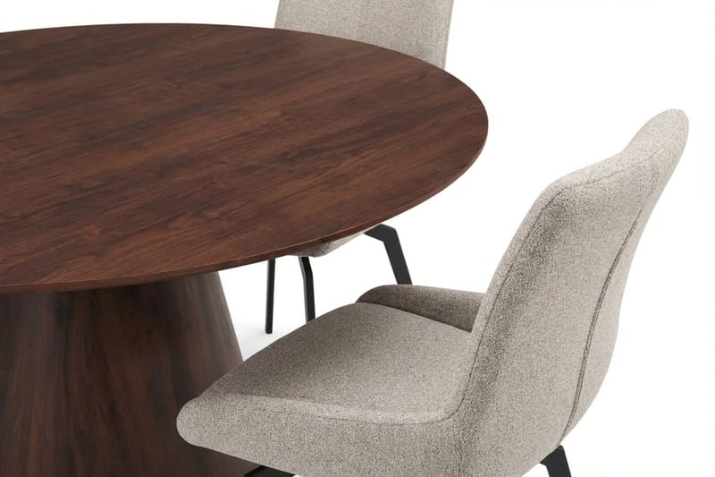Siena Matgrupp runt 150 cm Valnöt med 6 Mora Matstolar - Valnöt - Möbler - Matplats - Matgrupp & matbord med stolar