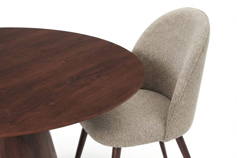 Siena Matgrupp runt 150 cm Valnöt med 6 Nibe Plus Matstolar - Valnöt - Möbler - Matplats - Matgrupp & matbord med stolar