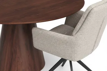 Siena Matgrupp runt 150 cm Valnöt med 6 Torsby Matstolar - Valnöt - Möbler - Matplats - Matgrupp & matbord med stolar