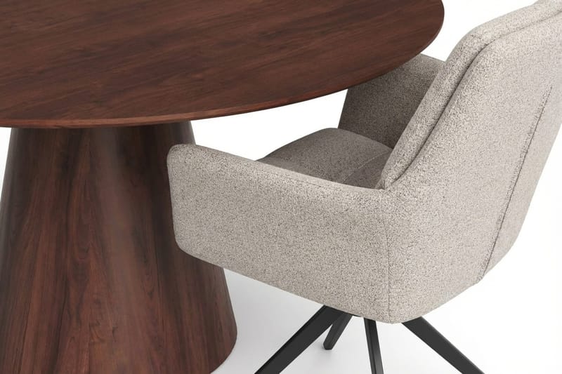 Siena Matgrupp runt 150 cm Valnöt med 6 Torsby Matstolar - Valnöt - Möbler - Matplats - Matgrupp & matbord med stolar
