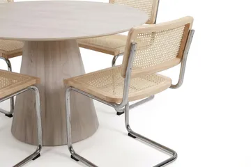 Siena Matgrupp runt 150 cm Vitlaserad med 6 Build Matstolar - Vitlaserad ek - Möbler - Matplats - Matgrupp & matbord med stolar