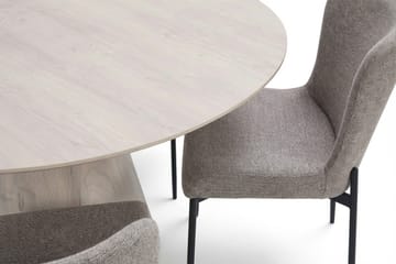 Siena Matgrupp runt 150 cm Vitlaserad med 6 Elsie Matstolar - Vitlaserad ek - Möbler - Matplats - Matgrupp & matbord med stolar
