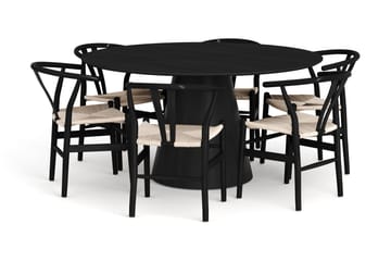 150 cm - Svartlaserad ek
