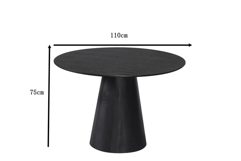 Siena Runt Matbord 110 cm i Trä med Svartlaserad Ek-utseende - Svart - Möbler - Matplats - Matbord & köksbord