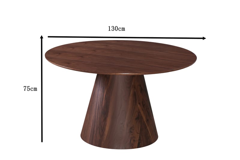 Siena Runt Matbord 130 cm i Trä med Valnötsutseende - Brun - Möbler - Matplats - Matbord & köksbord
