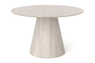 Siena Runt Matbord 130 cm i Trä med Vitlaserad Ek-utseende - Vit - Möbler - Matplats - Matbord & köksbord