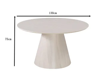 Siena Runt Matbord 130 cm i Trä med Vitlaserad Ek-utseende - Vit - Möbler - Matplats - Matbord & köksbord