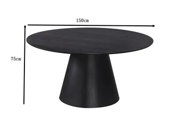 Siena Runt Matbord 150 cm i Trä med Svartlaserad Ek-utseende - Svart - Möbler - Matplats - Matbord & köksbord