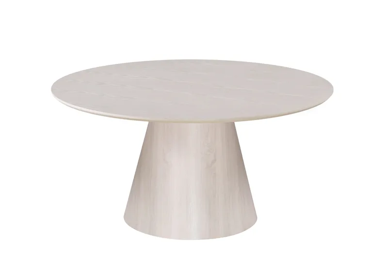 Siena Stort Matbord Runt 150cm Ekfanér, Vitpigmenterat