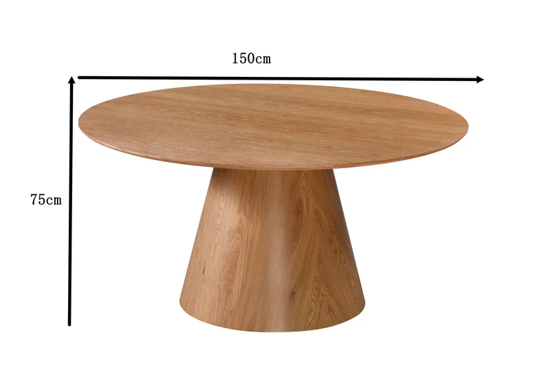 Siena Stort Matbord Runt 150cm Fanér - Ek - Möbler - Matplats - Matbord & köksbord
