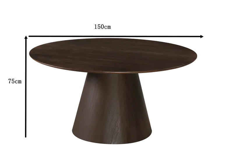 Siena Stort Matbord Runt 150cm Fanér - Mörkbrun Rökt ek - Möbler - Matplats - Matbord & köksbord