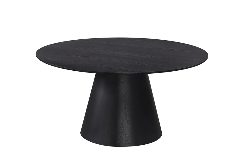 Siena Stort Matbord Runt 150cm Fanér, Svart