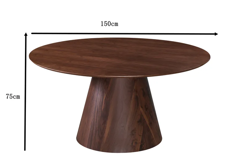 Siena Stort Matbord Runt 150cm Fanér - Valnöt - Möbler - Matplats - Matbord & köksbord