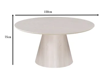 Siena Stort Matbord Runt 150cm Fanér - Vitpigmenterat - Möbler - Matplats - Matbord & köksbord