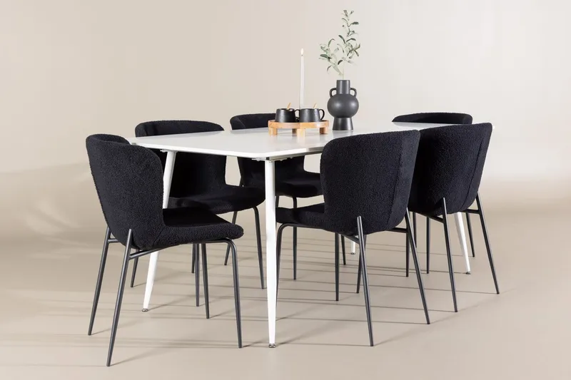 Silar Matbord 180x90 cm med 6 Modesto Matstol