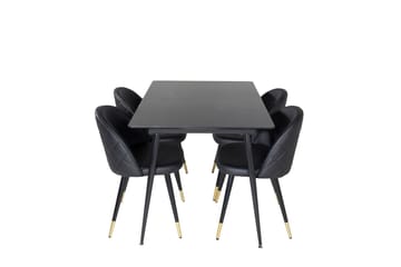 Silar Matgrupp Förlängningsbar 120 cm Rektangulär med 4 Velvet stolar