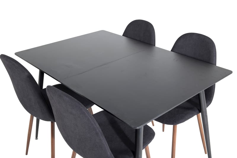 Silar Matgrupp Förlängningsbar 120 cm Rektangulär med 4 Polar stolar - Svart - Möbler - Matplats - Matgrupp & matbord med stolar