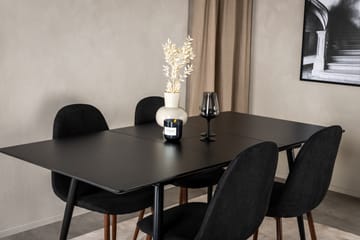 Silar Matgrupp Förlängningsbar 120 cm Rektangulär med 4 Polar stolar - Svart - Möbler - Matplats - Matgrupp & matbord med stolar