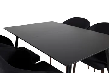 Silar Rektangulär Matgrupp 120-160 cm med 4 Arch Matstolar - svart - Möbler - Matplats - Matgrupp & matbord med stolar