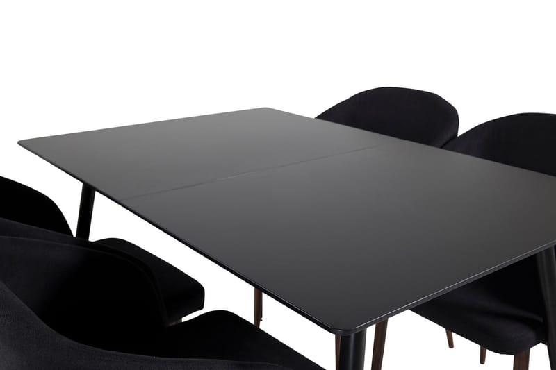 Silar Rektangulär Matgrupp 120-160 cm med 4 Arch Matstolar - svart - Möbler - Matplats - Matgrupp & matbord med stolar