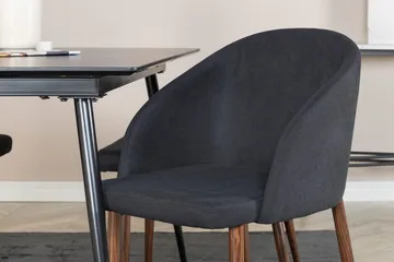 Silar Rektangulär Matgrupp 120-160 cm med 4 Arch Matstolar - svart - Möbler - Matplats - Matgrupp & matbord med stolar
