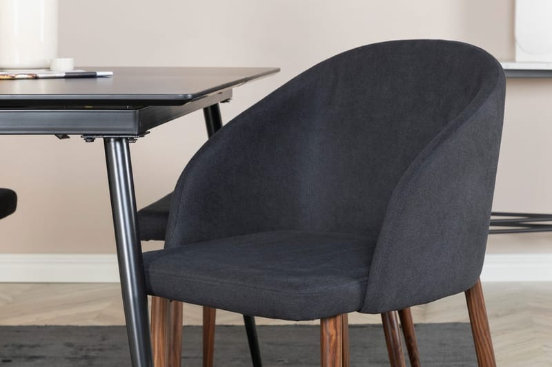 Silar Rektangulär Matgrupp 120-160 cm med 4 Arch Matstolar - svart - Möbler - Matplats - Matgrupp & matbord med stolar