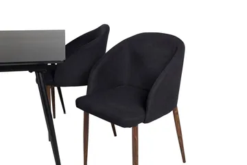 Silar Rektangulär Matgrupp 120-160 cm med 4 Arch Matstolar - svart - Möbler - Matplats - Matgrupp & matbord med stolar