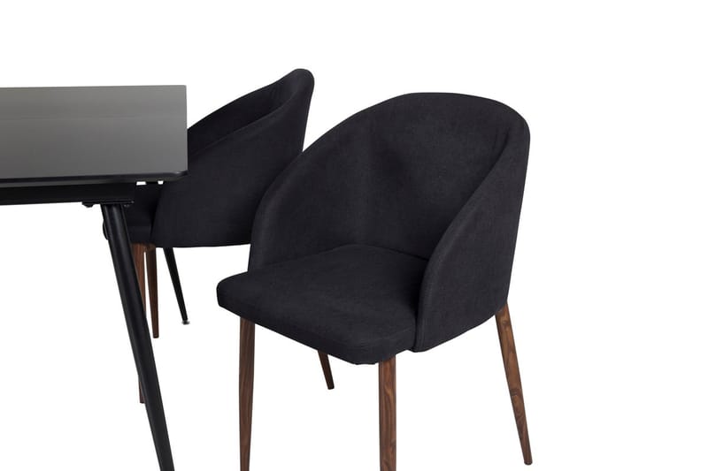 Silar Rektangulär Matgrupp 120-160 cm med 4 Arch Matstolar - svart - Möbler - Matplats - Matgrupp & matbord med stolar