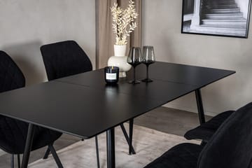 Silar Rektangulär Matgrupp 120-160 cm med 4 Gemma Matstolar - svart - Möbler - Matplats - Matgrupp & matbord med stolar