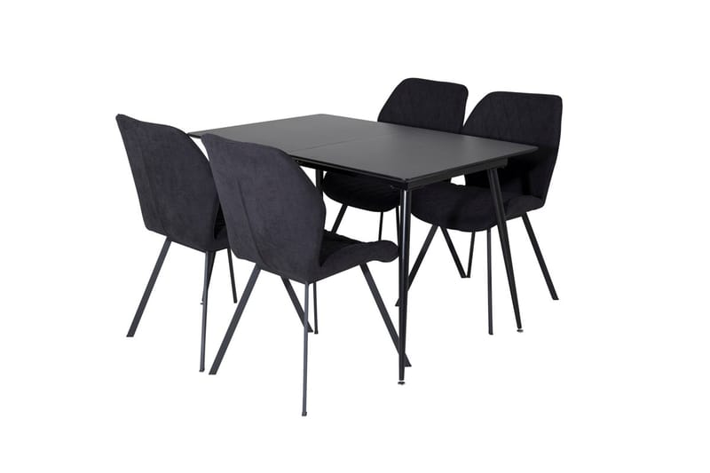 Silar Rektangulär Matgrupp 120-160 cm med 4 Gemma Matstolar - svart - Möbler - Matplats - Matgrupp & matbord med stolar