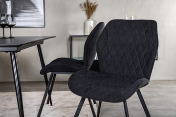 Silar Rektangulär Matgrupp 120-160 cm med 4 Gemma Matstolar - svart - Möbler - Matplats - Matgrupp & matbord med stolar