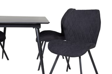 Silar Rektangulär Matgrupp 120-160 cm med 4 Gemma Matstolar - svart - Möbler - Matplats - Matgrupp & matbord med stolar
