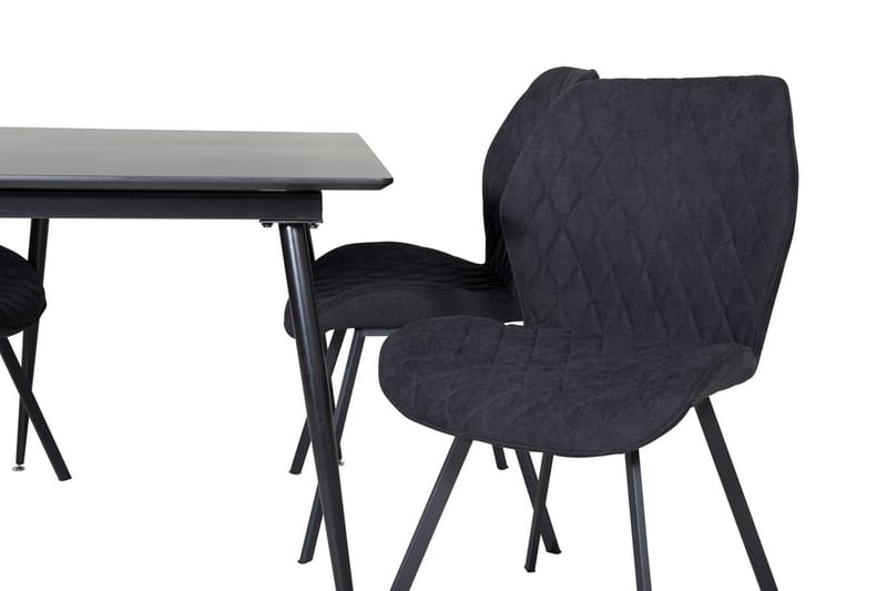 Silar Rektangulär Matgrupp 120-160 cm med 4 Gemma Matstolar - svart - Möbler - Matplats - Matgrupp & matbord med stolar