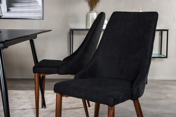 Silar Rektangulär Matgrupp 120-160 cm med 4 Leone Matstolar - svart - Möbler - Matplats - Matgrupp & matbord med stolar