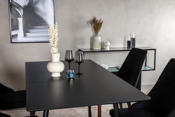 Silar Rektangulär Matgrupp 120-160 cm med 4 Leone Matstolar - svart - Möbler - Matplats - Matgrupp & matbord med stolar