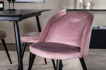 Silar Rektangulär Matgrupp 120-160 cm med 4 Velvet Matstolar - gammelrosa - Möbler - Matplats - Matgrupp & matbord med stolar