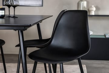 Silar Rektangulär Matgrupp 120-160 cm med 4 Polar Matstolar - svart - Möbler - Matplats - Matgrupp & matbord med stolar
