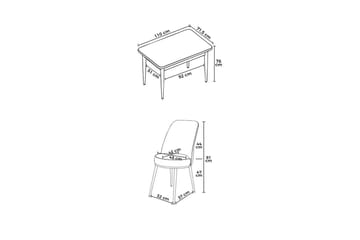Sivaji Matgrupp 4-sits - Vit/Burgundy - Möbler - Matplats - Matgrupp & matbord med stolar