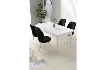 Sivaji Matgrupp 4-sits - Vit/Svart - Möbler - Matplats - Matgrupp & matbord med stolar